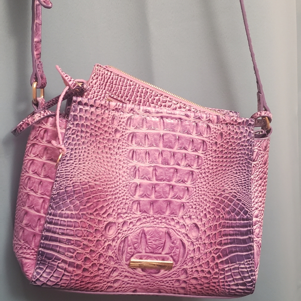 Pink/purple faux gator purse